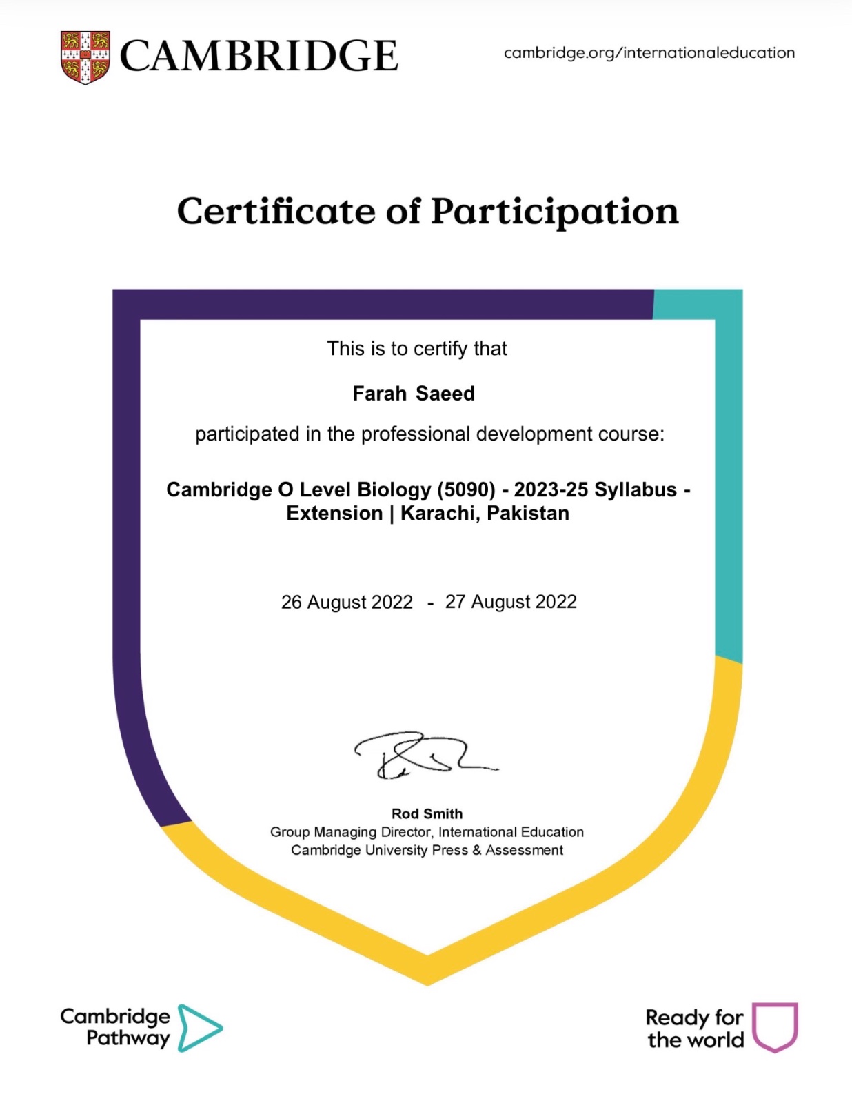 Certification